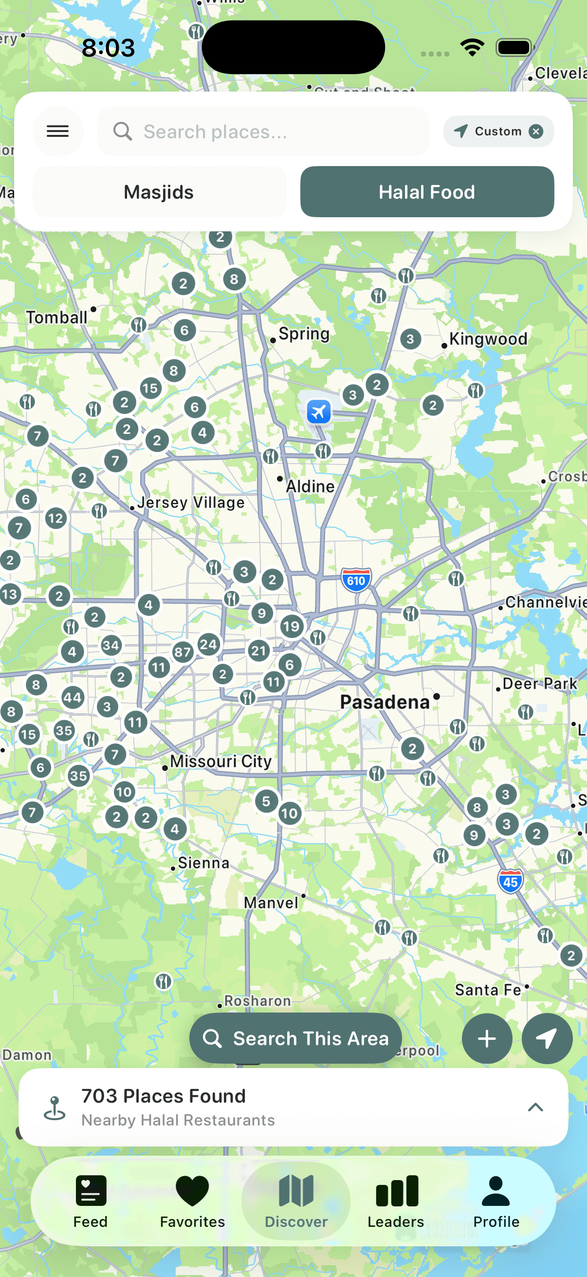 Ummah Connect app - Discover masjids and halal food on a map