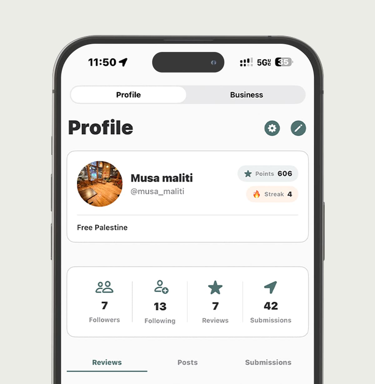Profile - user stats and activity